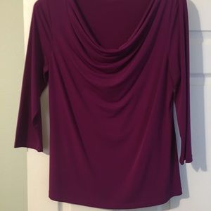 Purple blouse with scoop neck
